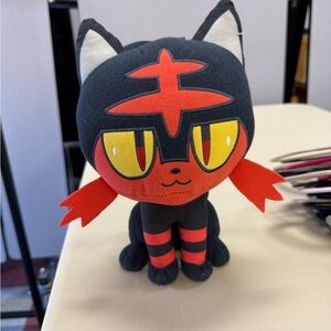 Black and Red Cat Plush Toy